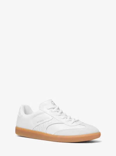 Michael Kors Outlet Benny Mixed-media Sneaker In White