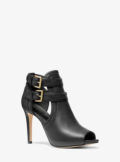 Michael Kors Outlet Blaze Open-toe Ankle Boot In Black