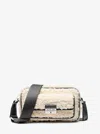 Michael Kors Outlet Bradshaw Extra-small Faux Shearling Camera Crossbody Bag In Black