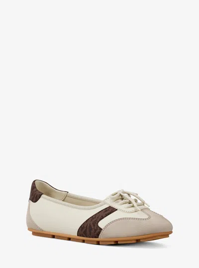 Michael Kors Outlet Brielle Signature Logo Trim Sneakerina In Brown