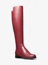Michael Kors Outlet Britt Smooth Wide Calf Boot In Red