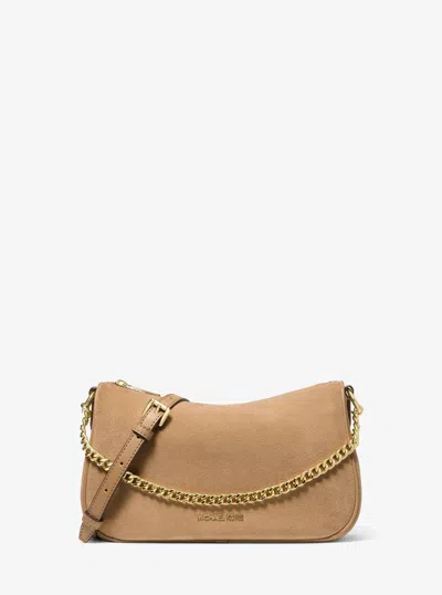 Michael Kors Outlet Carmela Medium Suede Convertible Crossbody Bag In Purple