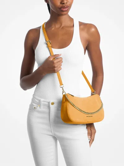 Michael Kors Outlet Carmela Medium Suede Convertible Crossbody Bag In Multi