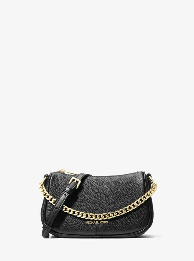 Michael Kors Outlet Carmela Small Pebbled Leather Convertible Crossbody Bag In Black