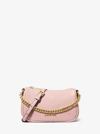 Michael Kors Outlet Carmela Small Pebbled Leather Convertible Crossbody Bag In Pink