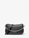 Michael Kors Outlet Carmela Small Pebbled Leather Crossbody Bag In Black