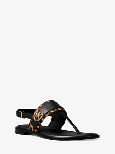 Michael Kors Outlet Carmen Cheetah Print Calf Hair Thong Sandal In Multi