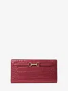 Michael Kors Outlet Carson Large Crocodile Embossed Wallet In Multi