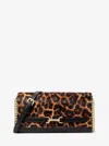 Michael Kors Outlet Carson Large Leopard Print Calf Hair Crossbody Bag In Multi