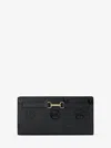 Michael Kors Outlet Carson Large Logo Debossed Snap Wallet In Black