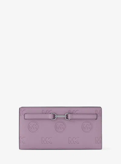 Michael Kors Outlet Carson Large Logo Debossed Snap Wallet In Multi