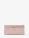 Michael Kors Outlet Carson Large Logo Debossed Snap Wallet In Pink