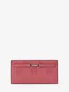 Michael Kors Outlet Carson Large Logo Debossed Snap Wallet In Pink