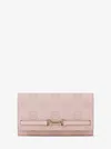 Michael Kors Outlet Carson Large Logo Debossed Wallet In Pink