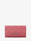 Michael Kors Outlet Carson Large Logo Debossed Wallet In Pink