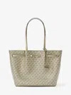 Michael Kors Outlet Carson Large Metallic Signature Logo Tote Bag In Gold