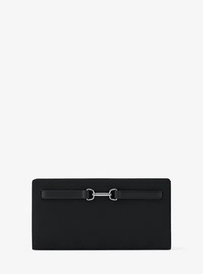 Michael Kors Outlet Carson Large Pebbled Leather Wallet In Black