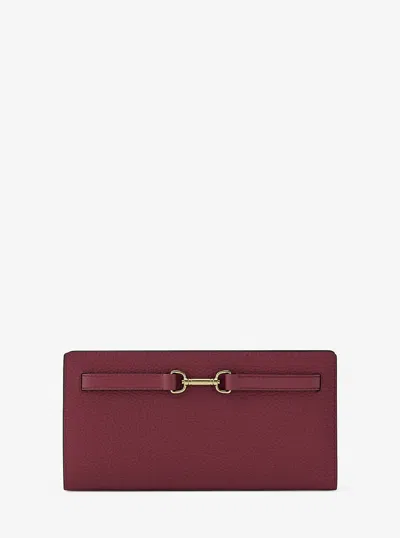 Michael Kors Outlet Carson Large Pebbled Leather Wallet In Red