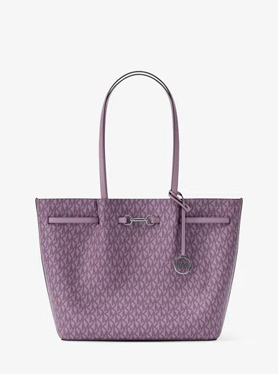 Michael Kors Outlet Carson Large Signature Logo Tote Bag In Multi