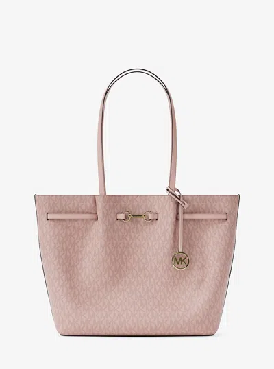 Michael Kors Outlet Carson Large Signature Logo Tote Bag In Pink