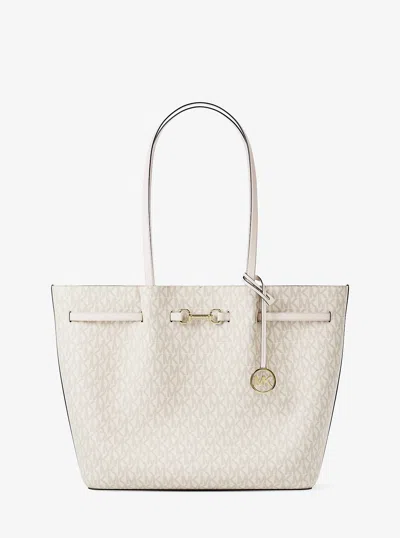 Michael Kors Outlet Carson Large Signature Logo Tote Bag In Multi
