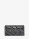 Michael Kors Outlet Carson Large Signature Logo Wallet In Black