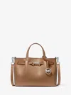 Michael Kors Outlet Carson Small Pebbled Leather Satchel In Brown