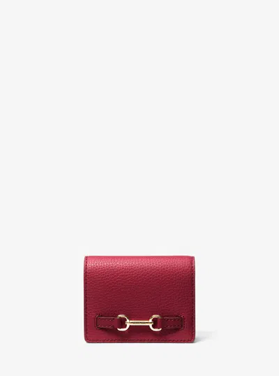Michael Kors Outlet Carson Small Pebbled Leather Wallet In Red