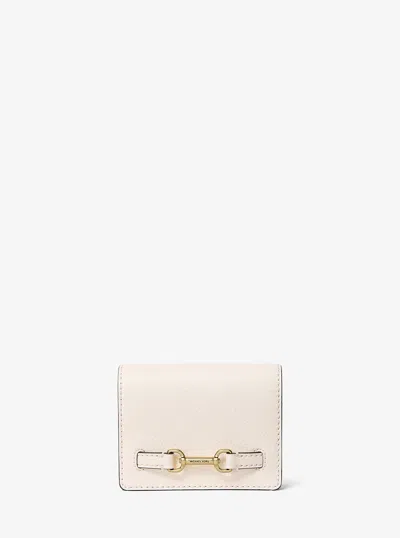 Michael Kors Outlet Carson Small Pebbled Leather Wallet In White