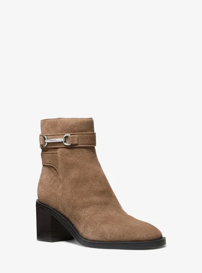 Michael Kors Outlet Carson Suede Boot In Brown