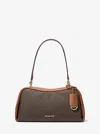 Michael Kors Outlet Cecily Medium Signature Logo Shoulder Bag In Brown