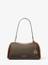 Michael Kors Outlet Cecily Medium Signature Logo Shoulder Bag In Brown
