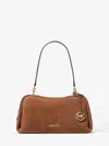 Michael Kors Outlet Cecily Medium Suede Shoulder Bag In Multi