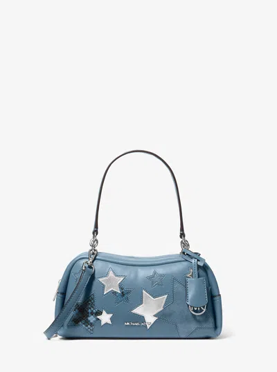 Michael Kors Outlet Cecily Small Embellished Shoulder Bag In Blue