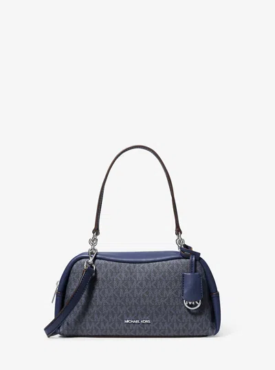 Michael Kors Outlet Cecily Small Signature Logo Shoulder Bag In Blue