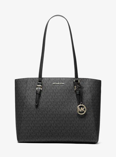 Michael Kors Outlet Charlotte Large 3-in-1 Signature Logo Tote Bag In Black