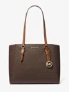 Michael Kors Outlet Charlotte Large 3-in-1 Signature Logo Tote Bag In Brown