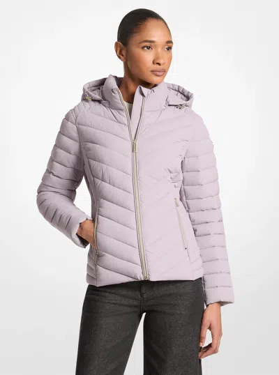 Michael Kors Outlet Chevron Quilted Jacket In Blue