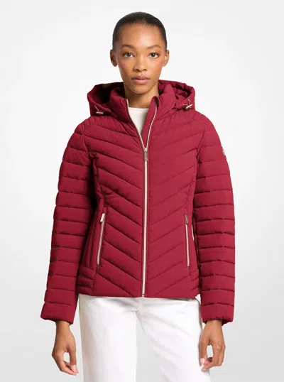 Michael Kors Outlet Chevron Quilted Jacket In Red
