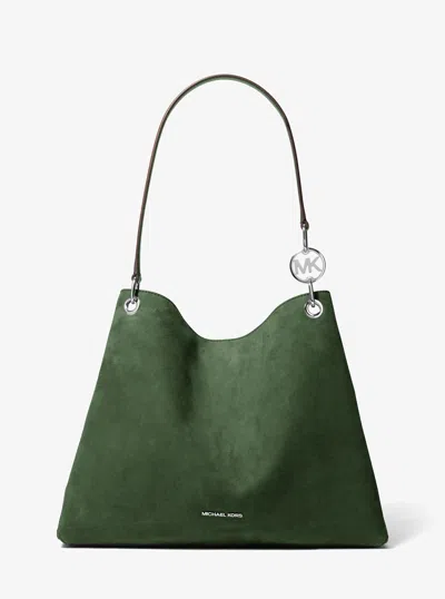 Michael Kors Outlet Christina Large Shoulder Bag In Green
