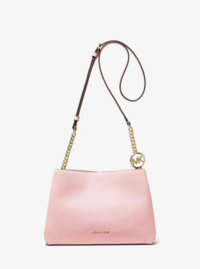 Michael Kors Outlet Christina Small Pebbled Leather Crossbody Bag In Pink