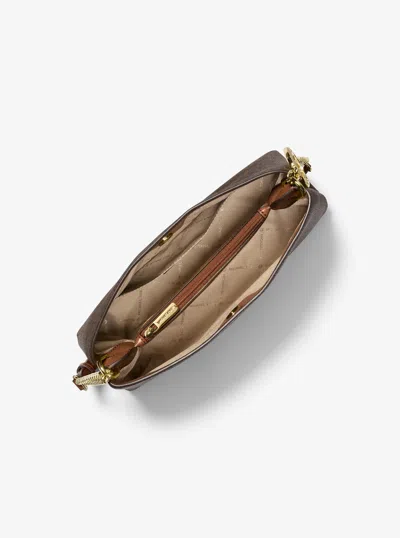 Michael Kors Outlet Christina Small Signature Logo Crossbody Bag In Brown
