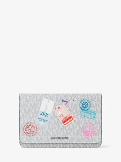 Michael Kors Outlet Cooper Large Embellished Signature Logo Wallet In Multi