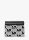 Michael Kors Outlet Cooper Logo Jacquard Bi-fold Wallet In Black