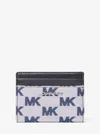 Michael Kors Outlet Cooper Logo Jacquard Bi-fold Wallet In Blue