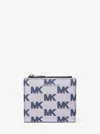 Michael Kors Outlet Cooper Logo Jacquard Wallet In Blue