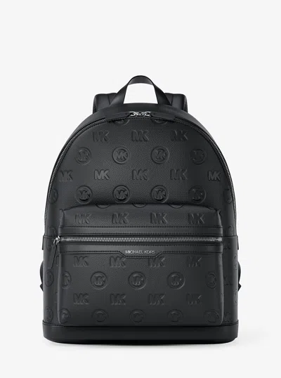 Michael Kors Outlet Cooper Medium Logo Debossed Dome Backpack In Black