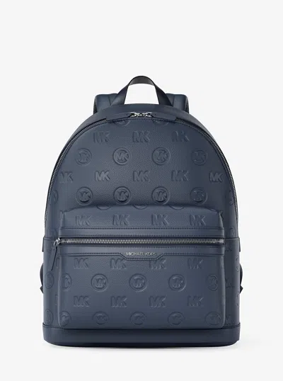 Michael Kors Outlet Cooper Medium Logo Debossed Dome Backpack In Blue