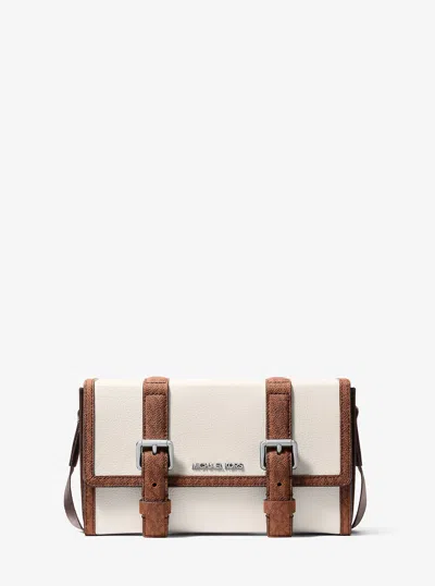 Michael Kors Outlet Cooper Pebbled Leather And Signature Logo Trunk Crossbody Bag In Multi
