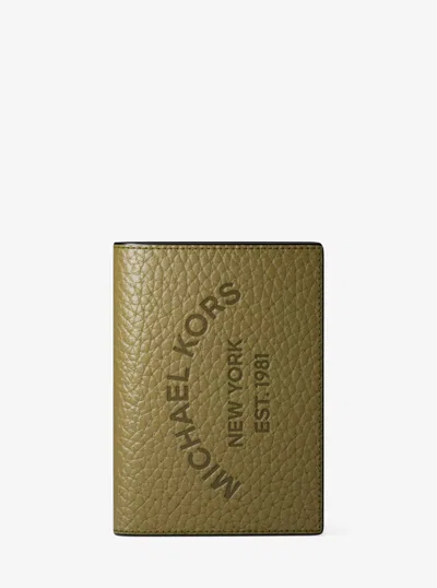 Michael Kors Outlet Cooper Pebbled Leather Bi-fold Card Case In Multi
